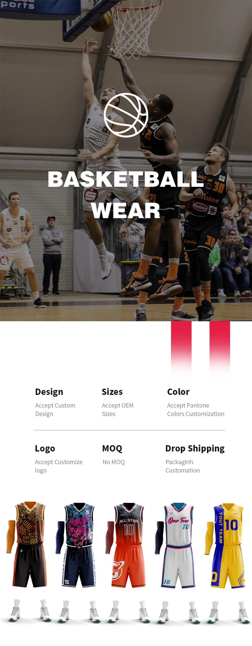 Hot Sale Outdoor Sports Basketball Suit Newst Design Basketball Wear Sets