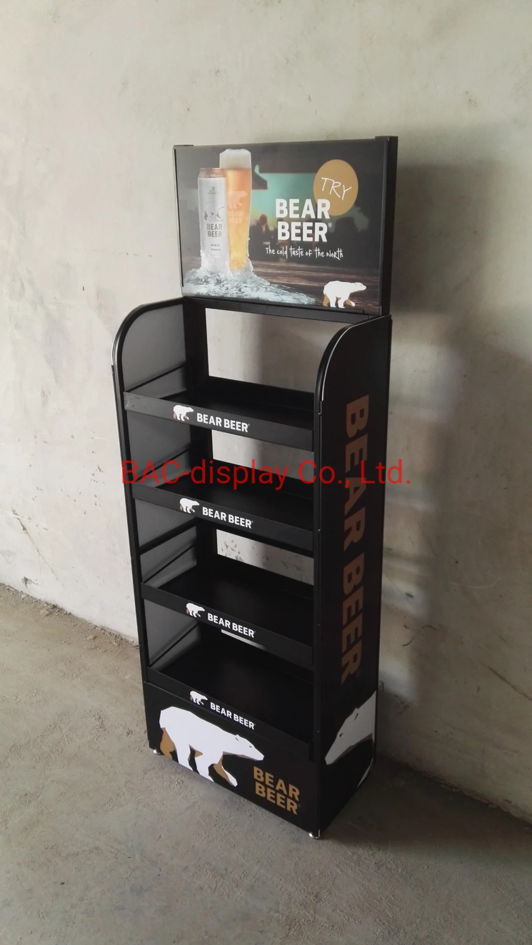 Supermarket Metal Beer Display Rack for Wholesales