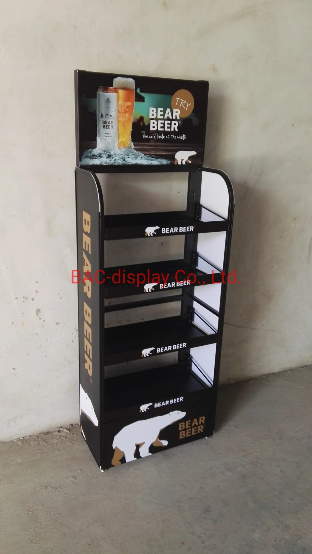 Supermarket Metal Beer Display Rack for Wholesales